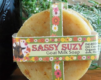 Goat Milk Soap,  Gentle for Face and Hands with Calendula, Oats and Honey