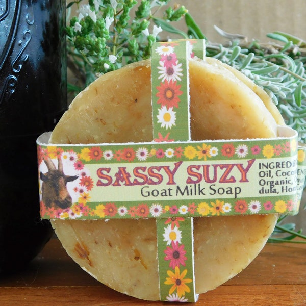 Goat Milk Soap,  Gentle for Face and Hands with Calendula, Oats and Honey