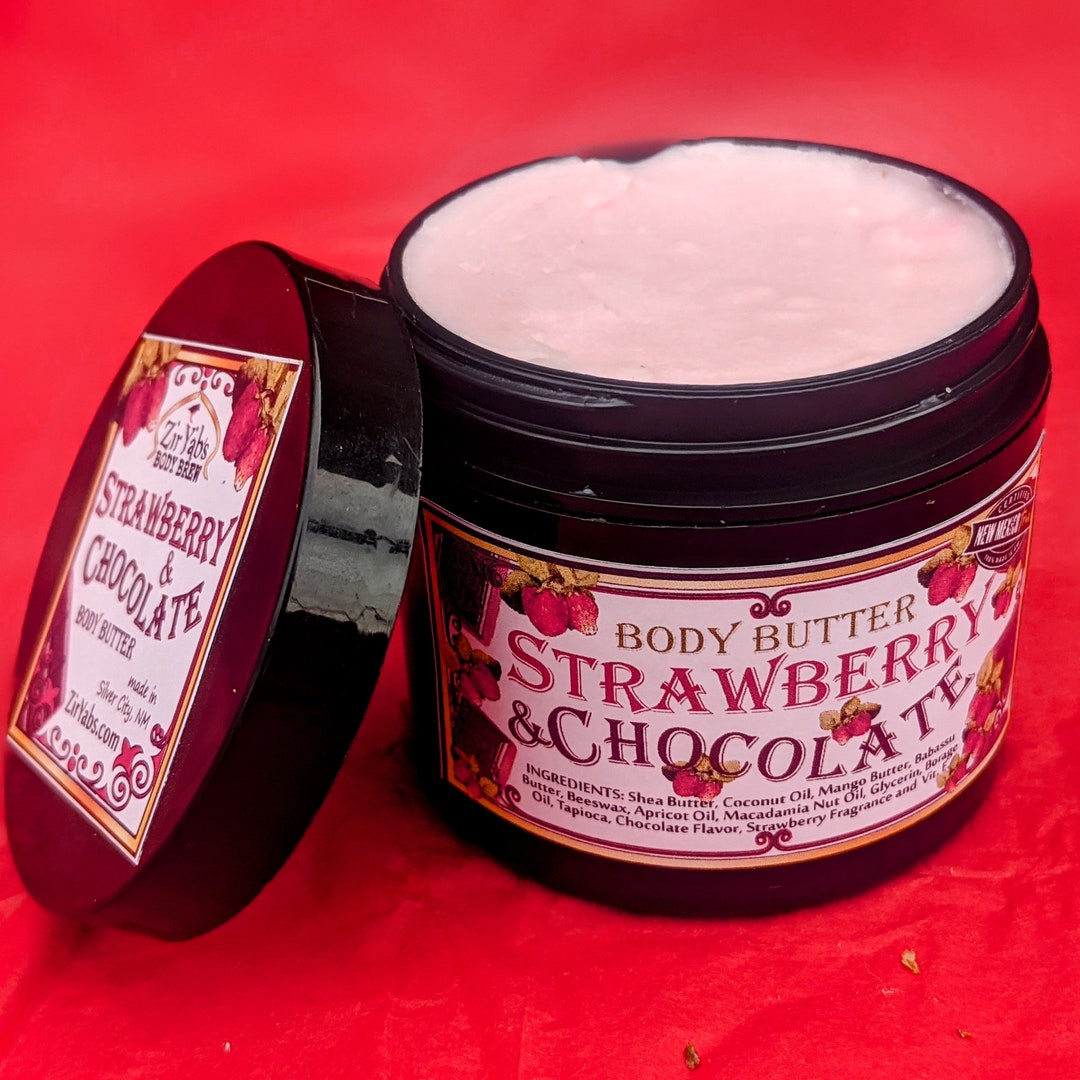 Strawberry and Chocolate Body Butter With Jojoba Oil and Argan Oil Etsy