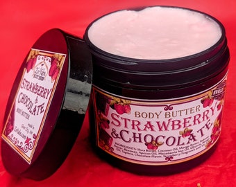 Strawberry and Chocolate Body Butter with Jojoba Oil and Argan Oil