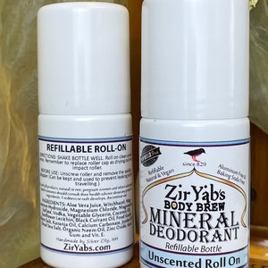 Mineral Deodorant Flower Garden Roll On 2.5 oz Refillable Bottle Vegan Baking Soda Free Aluminum Free image 9