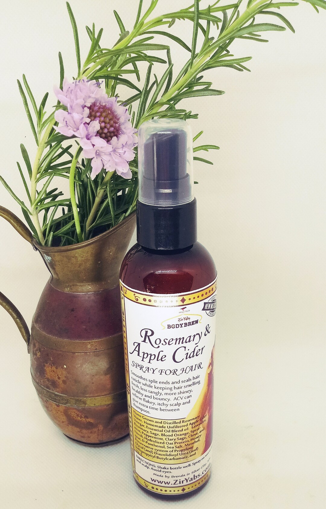 Apple Cider Vinegar Hair Spray With Rosemary Water, Antistatic