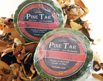 SALON QUALITY Pine Tar Shampoo Bar - Gentle for Scalp and Oily Hair