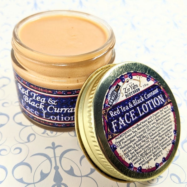 Red Tea and Black Currant Face Lotion with Sea Buckthorn, Jojoba, Argan Oil, Chamomile