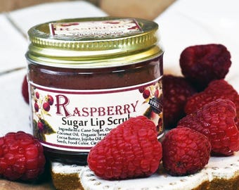 Exfoliante labial de azúcar y frambuesa · Lote pequeño · Aroma inspirado en frutos rojos