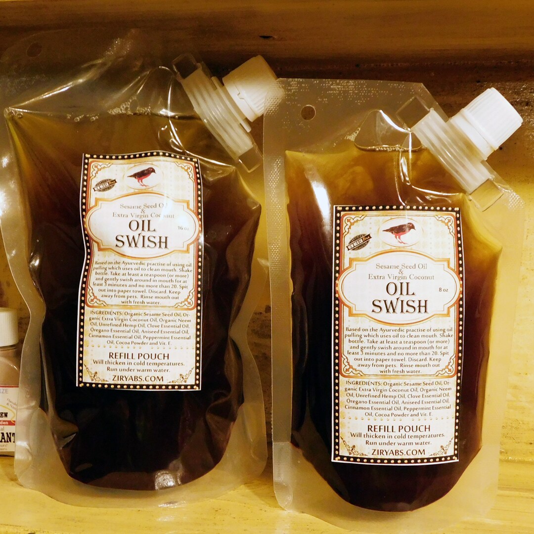 OIL PULLING, Oil Swish, Refill, Organic Sesame Seed Oil, Organic Extra ...