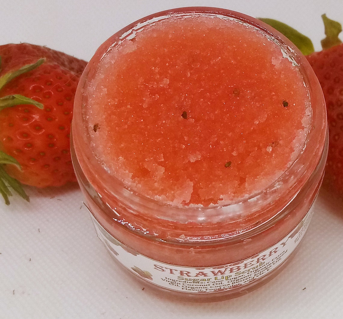 Strawberry Sugar Lip Scrub Lip Exfoliation Edible Lip Etsy
