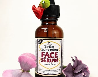 Sérum facial de pétalos de flores / Aceite esencial de semilla de zanahoria / Espino amarillo / Aceite de prímula / Aceite de rosa mosqueta / Grosella negra