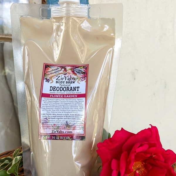 Refill Natural Lotion Deodorant |16 oz | FLOWER GARDEN | Nozzle Bag