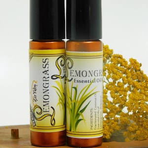 Lemongrass Essential Oil in Glass Roll On with Fractionated Coconut Oil