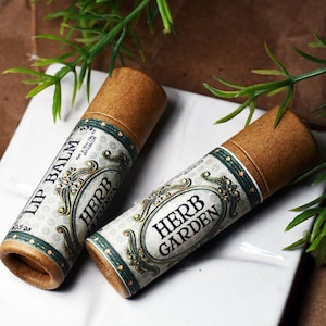 Natural & Handmade · Herb Garden Lip Balm in a Paper Tube · Eco-Friendly Balm