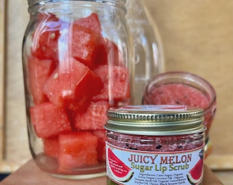 Exfoliante labial de azúcar Juicy Melon · Exfoliante labial natural · Hecho a mano