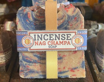 Handmade Incense Soap – Nag Champa, Beeswax Enhanced, Artisan Bar