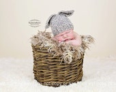 Baby bunny rabbit hat unisex girl boy - oatmeal grey -3 6 9 months - hand knitted - Easter photo prop shoot - wool mix baby shower gift