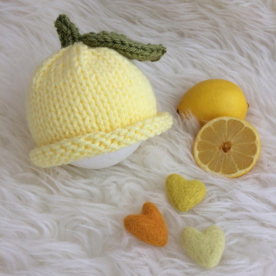 Tricote Citron Bebe Chapeau Jaune Zeste Nouveau Ne Photo Prop Etsy