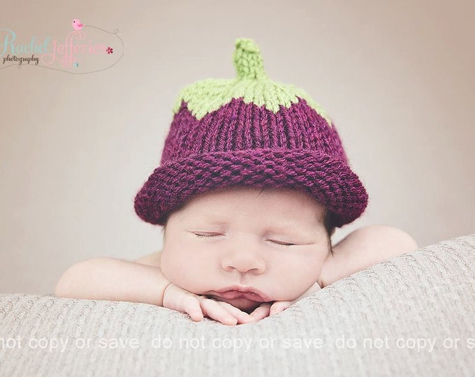 Newborn Baby Hat Purple Berry Hat Photo Prop Blackcurrant Etsy
