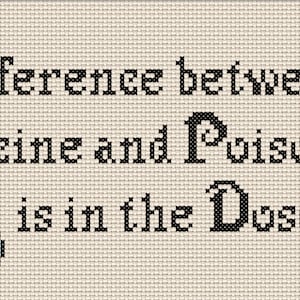 Medicine or Poison Cross Stitch Pattern