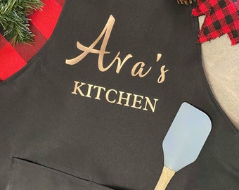 Rose Gold Personalized Apron, Christmas present for her apron, Apron, Gifts for her, hostess gift, women apron, baking apron, custom gift