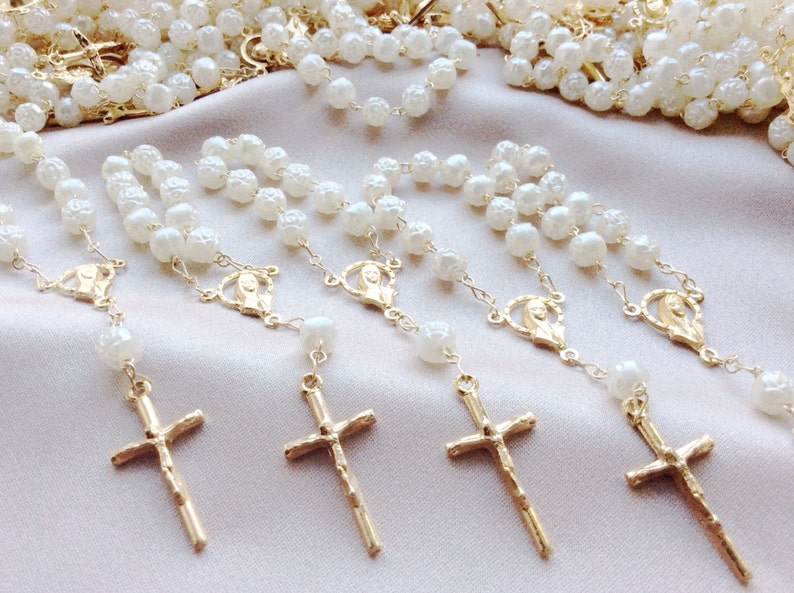 35 pcs Decade Rosaries/Mini rosaries/First communion favors Recuerditos Bautizo/ Mini Rosary Baptism Favors 35 pcs, baptism church image 3