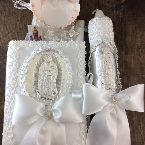 Baptism Recuerdos Candle Set/virgen De Etsy