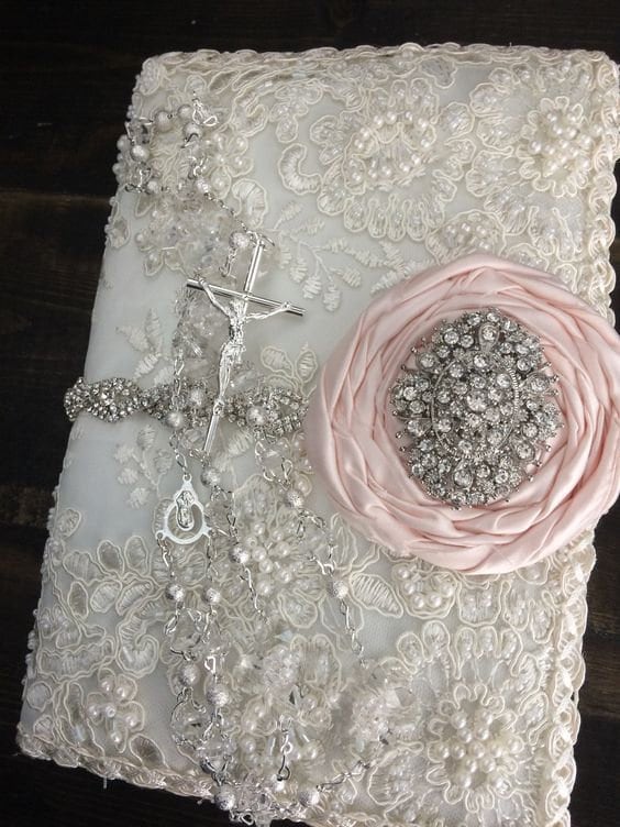 Wedding ceremony/lace ivory Wedding Bible/catholic lace | Etsy