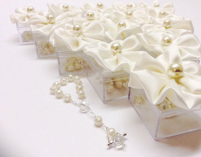 baptism gift baptism thank you 60pcs Baptism favors 60 Pieces baptism favor boxes with mini rosary