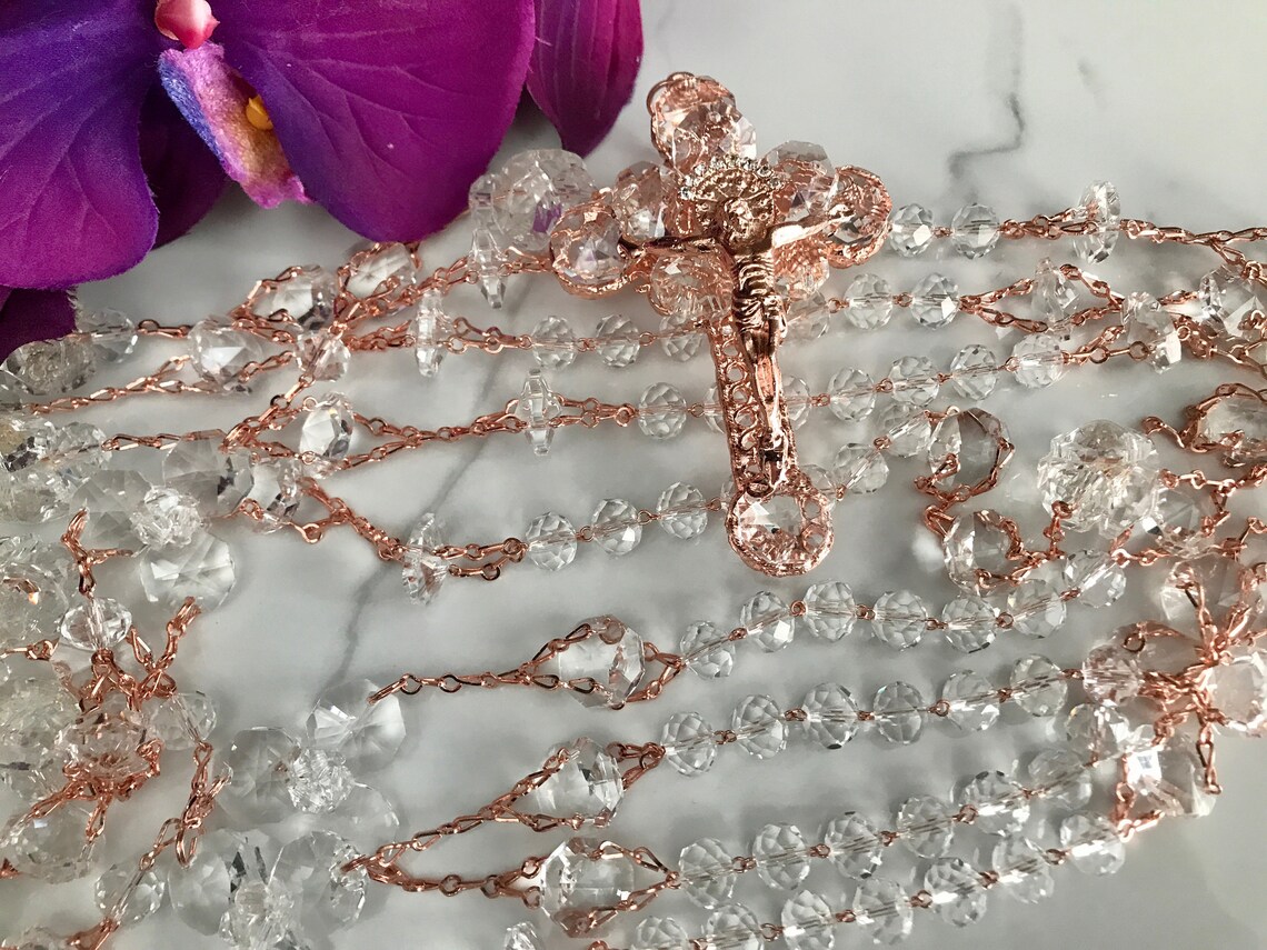 Rose gold catholic lasso/wedding lasso/Rose gold Wedding Etsy