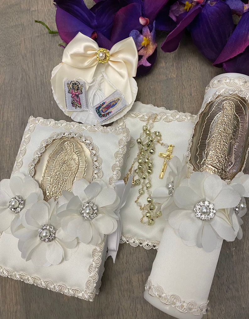Baptism Candle/virgen De Candle Set/vela Etsy
