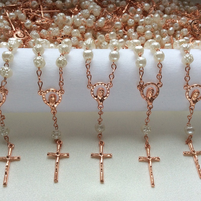 35 pcs Decade Rosaries/Mini rosaries/First communion favors Recuerditos Bautizo/ Mini Rosary Baptism Favors 35 pcs, baptism church image 5