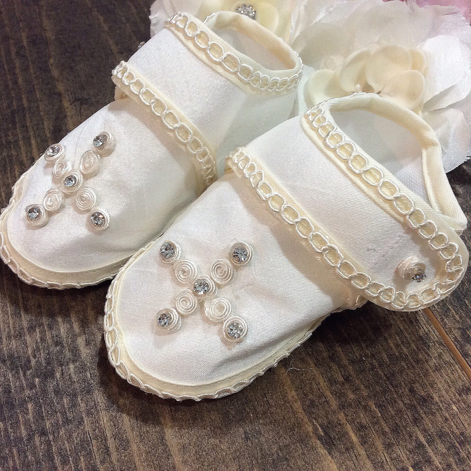 Baby boy baptism shoes ivory Ethan Etsy
