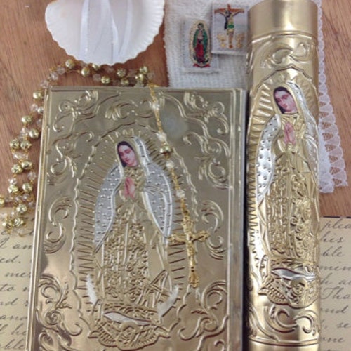 Baptism Candle Set/virgen De Guadalupe/vela Para Bautizo/vela Etsy