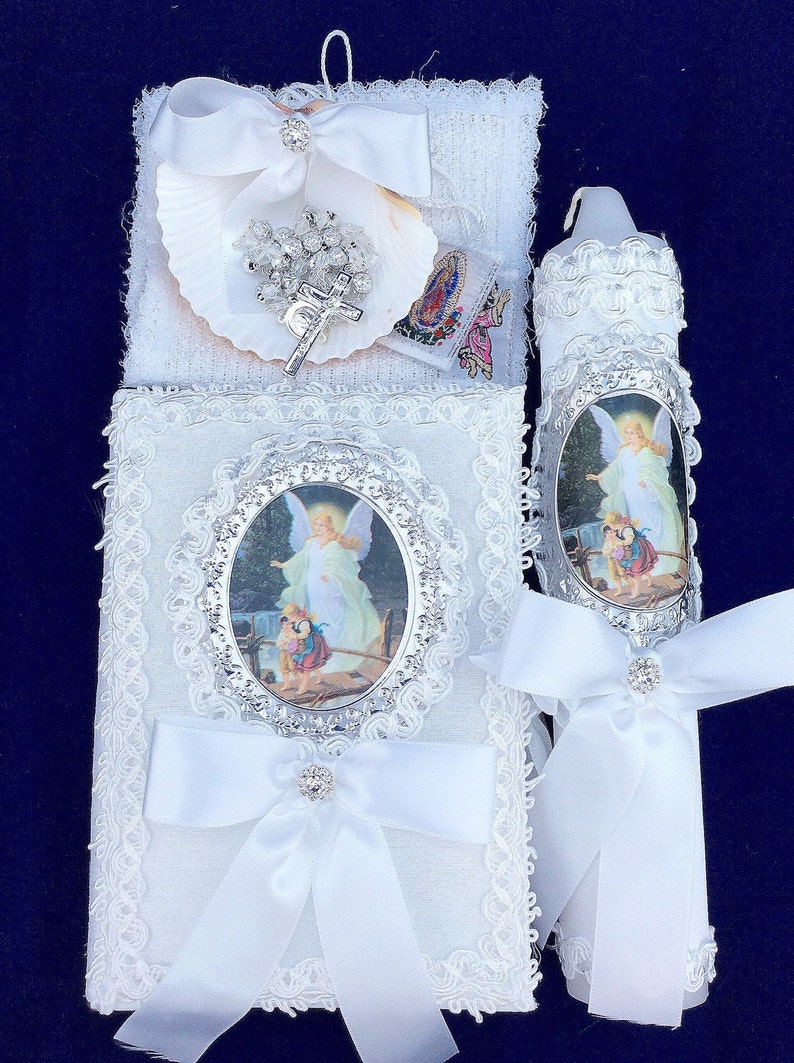 White Baptism Candle Catholic Baptism Baptism Candle Boy Etsy