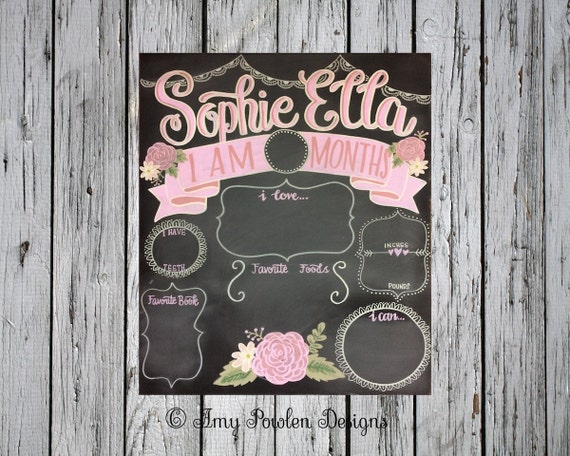Reusable Monthly Baby Milestone Chalkboard Personalized Etsy Reusable Monthly Baby Milestone Chalkboard Personalized Etsy
