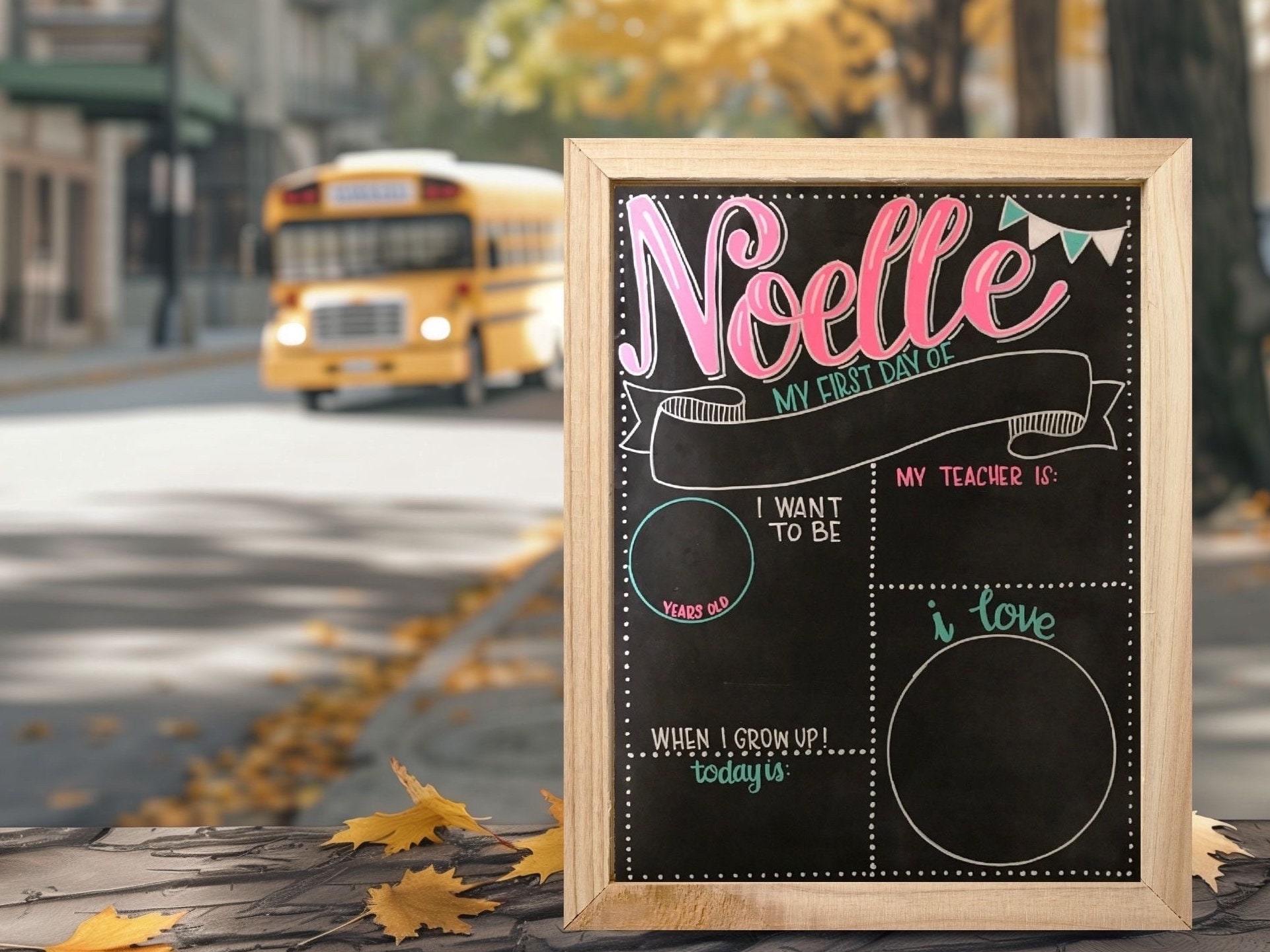 17x23 Reusable first day of school chalkboard sign/Personalized photo prop/back to school sign/gender neutral/rainbow/ombre