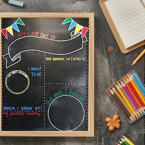 17x23 Reusable First or Last Day of School Chalkboard Sign/personalized ...