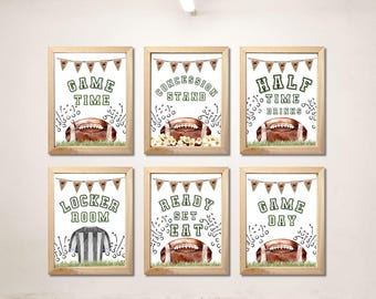 Letreros de acuarela para fiestas de fútbol / Decoración para el día del partido (Descarga en PDF)