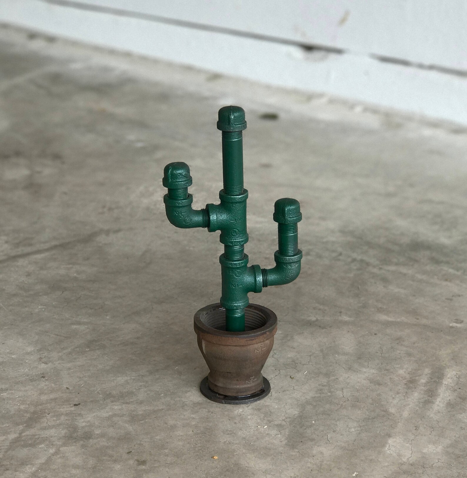 Industrial Potted Cactus Made From Pipe 14 Height Etsy