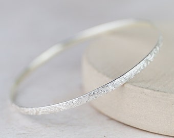 Recycled Sterling Silver Lace Textured Bangle