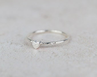 Sterling Silver Heart Mini Charm Ring