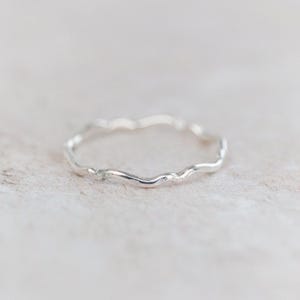 Sterling silver geo scroll stacking ring handmade by Lucy Kemp Jewellery