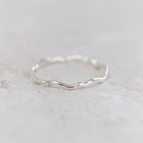 Handmade Sterling Silver Geo Scroll Stacking Ring Custom Sizes Available