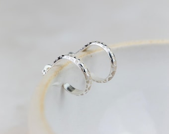 Sterling Silver Light Leopard Print Hoops