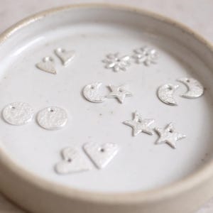Extra Sterling Silver Textured Charms for Hoop Earrings