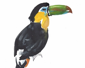 Toucan, Watercolor Art, Bird Watercolor, Nursery Art Print
