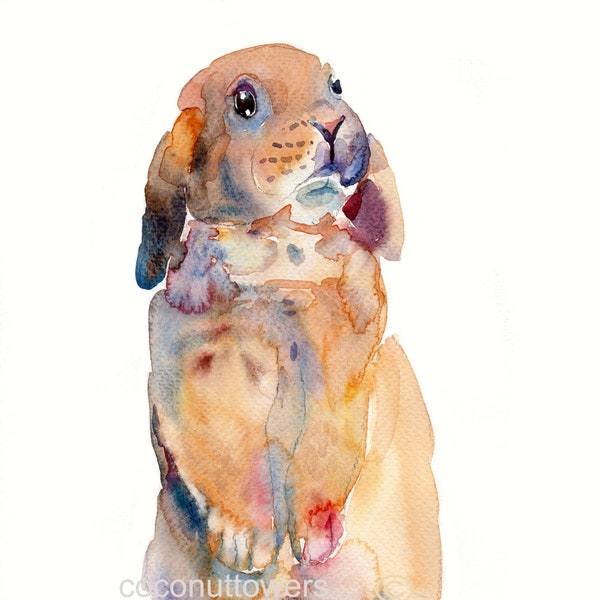 Custom Pet Portrait  - Animal Painting  - Watercolor Painting - Bunnies