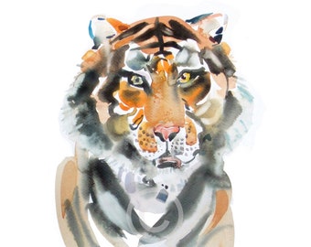 Tiger,  Watercolor Painting,Animal Painting , Art Print