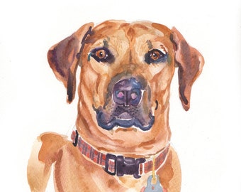 Custom Pet Portrait -  Custom Portraits - Original Art - 11x14inches  - Watercolor Painting - Art - Dogs