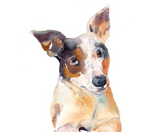 Aangepast huisdierportret - originele kunst - 11 x 14 in - aquarelverf - kunst - honden