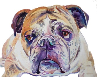 Custom Pet Portrait Watercolor - Pet  Portrait  - Original Watercolor Painting -  Dog Painting -  Large painting