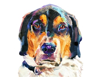 Custom Pet Portrait, Pet Portrait, Animal Painting,Custom Portrait,11x14 inchs, Original Watercolor Painting, Dog Art Gift   - Illustration